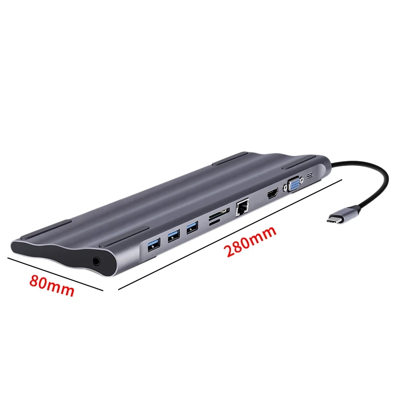 Baolida Usb-C док-станция Thunderbolt 3 адаптер 10 в 1 type C концентратор с Hdmi Rj45 Vga Usb3.0 все в одном хаб для Macbook& C-type ноутбука