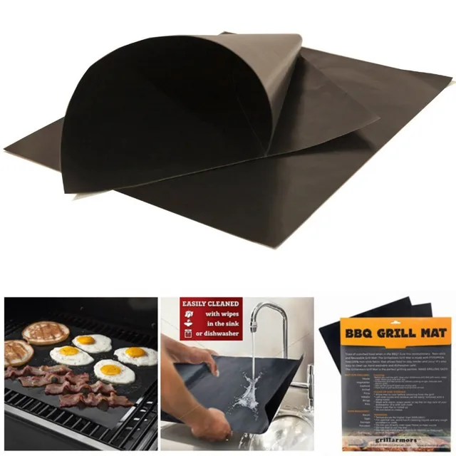 2Db/Set 40*30 Cm Újrafelhasználható, Nem Tapadható Bbq Grill Szőnyeg 0,2 Mm Vastag Ptfe Barbecue Sütőbetétek Főzőpad Parti Szerszámok