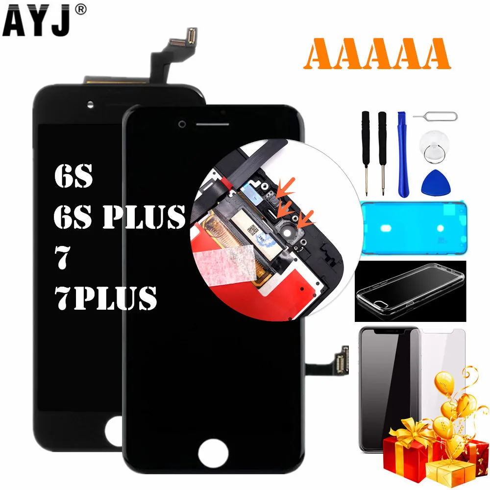 

AYJ Grade AAAAA For iPhone 6S 7 Plus LCD Display 3D Force Touch Screen Digitizer Assembly Repair 5S SE LCD No Dead Pixel Dust