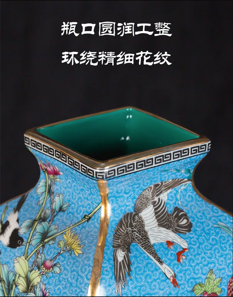 Qianlong покрытая эмалью ваза Цзиндэчжэнь домашняя мебель гостиной антикварная рамка антикварные украшения как старые керамические украшения