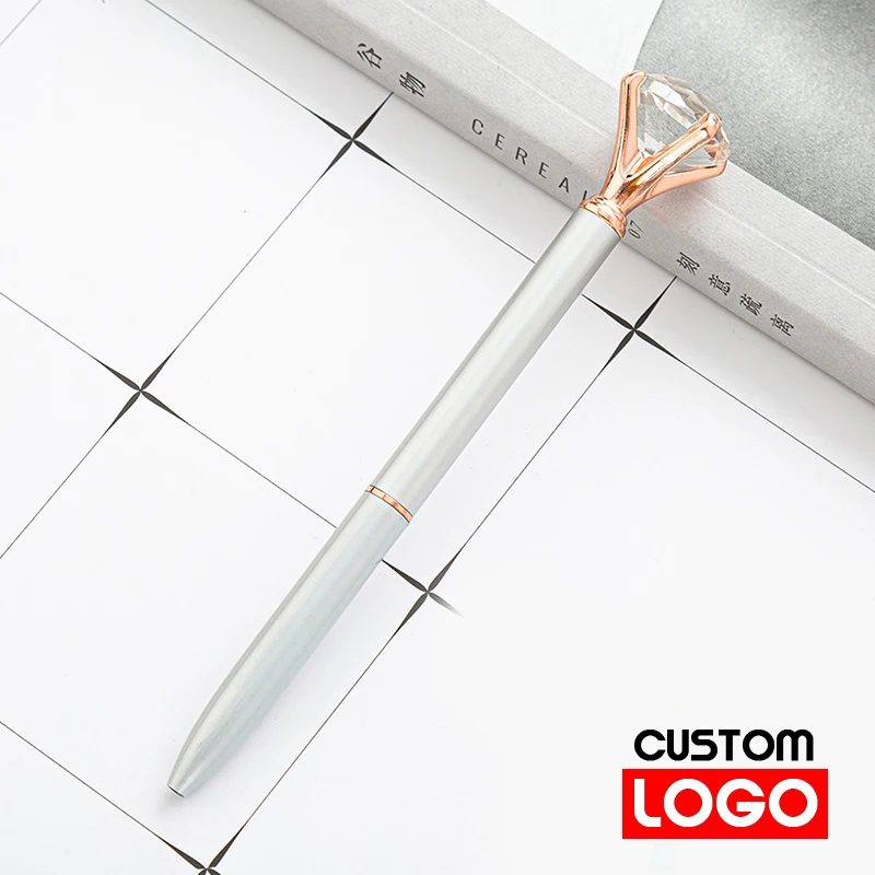 Creative Gold Powder Diamond Ballpoint Pen Oiled Metal Pen Advertising Gift Pen Custom Logo School Office Stationery Wholesale