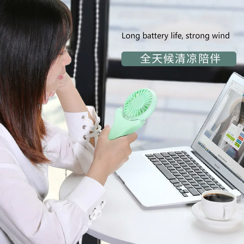 Small Fans Halter Portable Usb Hold With One Fold Can Charge Mini Fan Outdoor Handheld Air Conditioner