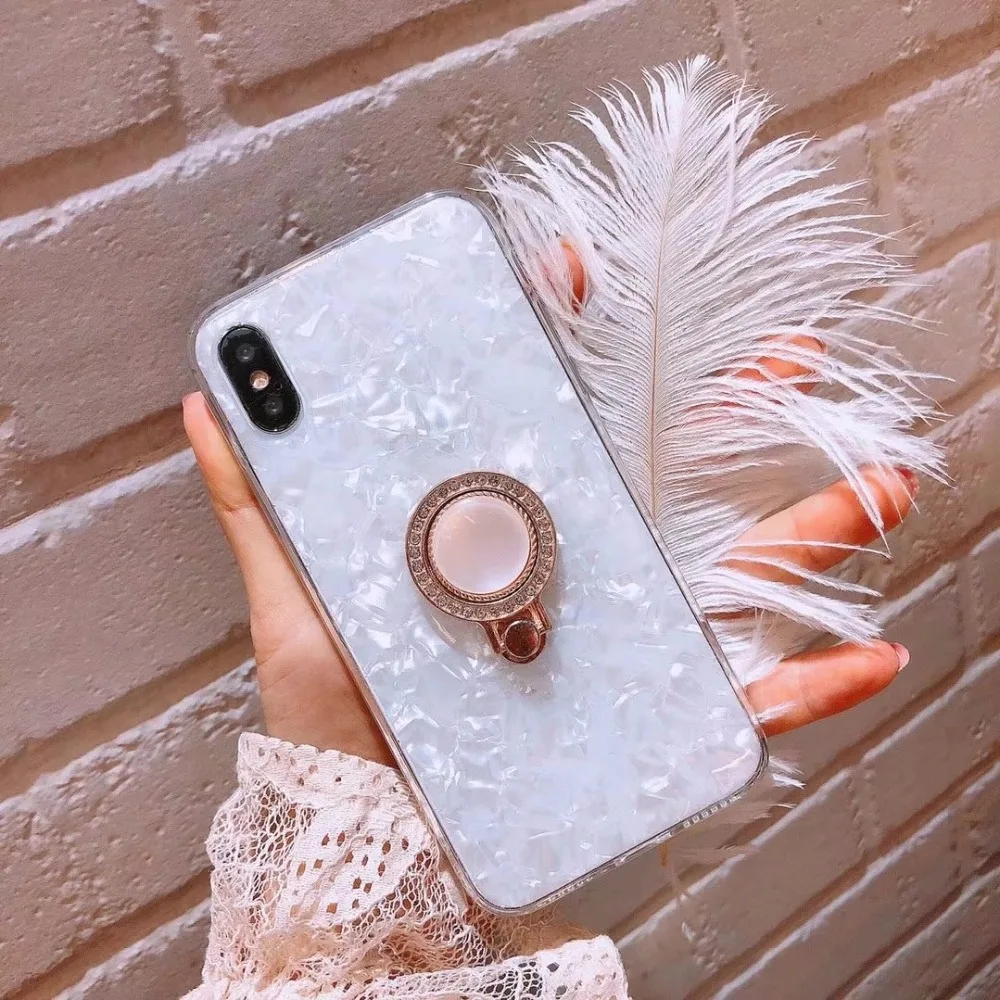 

Holder marble Cover iPhone X Case Silica Gel TPU Cases For iPhone 6 6s 7 8 7Plus Luxury Silicone Case Shockproof Protective Capa