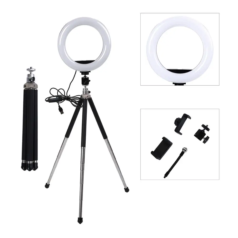 8inch Dimmable Led Studio Camera Ring Light Photo Phone Video Light