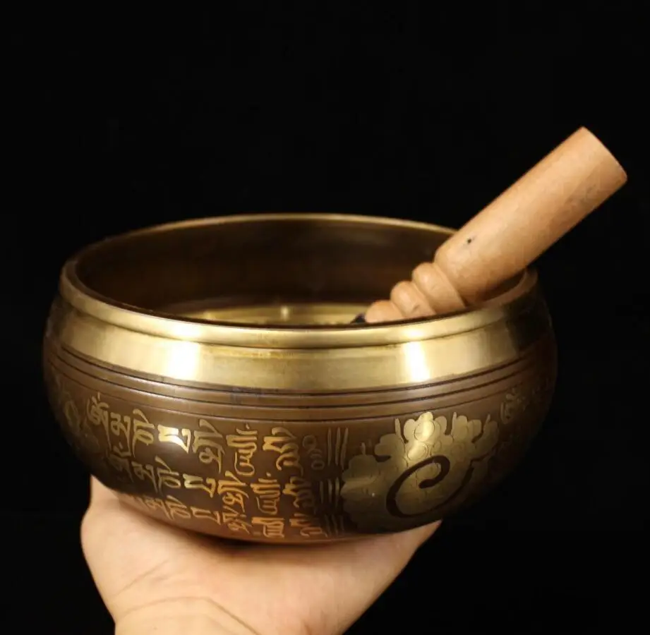 Copper Statue Factory direct selling antique crafts pure copper handmade Nepal return manifo Buddhist bowl home decorat | Дом и сад