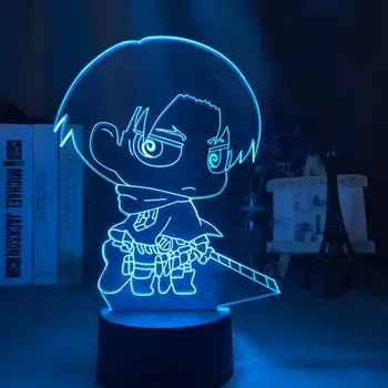 

Led Night Light Attack on Titan Levi Ackerman Chibi Figure Nightlight for Home Decoration Colorful Battery 3d Lamp Children Gift