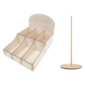 

4 Pcs Donut Stands Wall Donut Party for Kids Birthday Decor Baby Shower Wedding Decoration, 3 Pcs 29.5x12.5Cm & 1 Pcs 33x43x30Cm