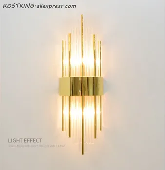 

KOSTKING Post-moderrnism Luxury Wall Lamp Stainless Steel Wall Sconce W22*H60cm Gold Rose-gold Black Gold-bronze 3 Colors