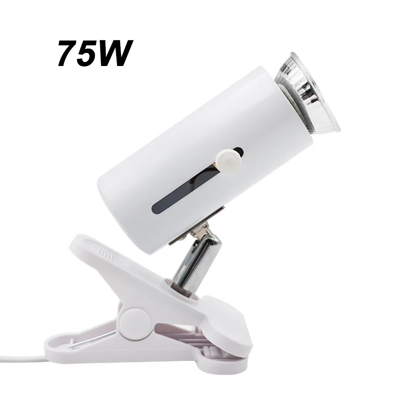 White holder and 75W Питомец, рептилия тепловая лампа UVA+ UVB 3,0 Комплект с зажимом на керамических лампах держатель UVA нагревательная лампа набор тортозы ящерицы освещение - Цвет: White holder and 75W