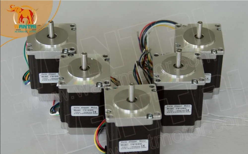 

EU ship-5 PCS CNC NEMA 23 Wantai Stepper Motor 6-Leads,270oz-in,1.8Degree, 78mm 57BYGH633B, CNC mill equipment !! High quality !