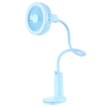 

Portable USB Fan Flexible with LED Light 2 Speed Adjustable Cooler Mini Fan Handy Small Desk Desktop USB Cooling Fan for Child