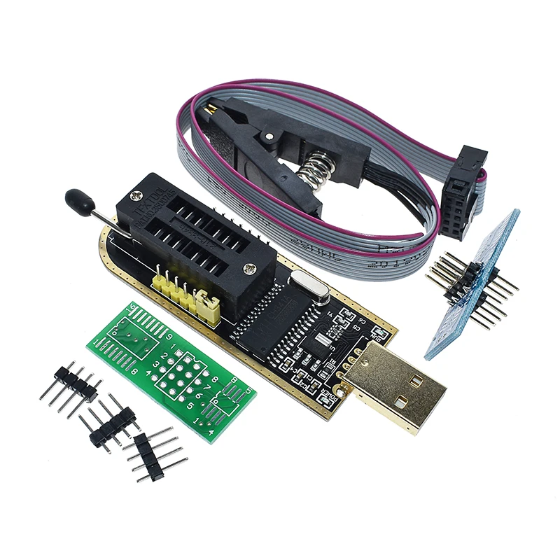 Официальный CH341A 24 25 серия EEPROM флэш-память биос USB программист модуль CH341 для SOIC8 SOP8 тестовый зажим для EEPROM 93CXX 25CXX 24CXX