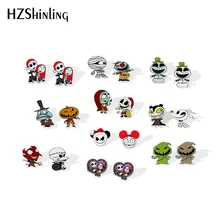 Новинка Санта Джек Салли кошмар перед Рождеством Акриловые серьги Счастливый Хэллоуин серьги-гвоздики эпоксидная полимерная серьга