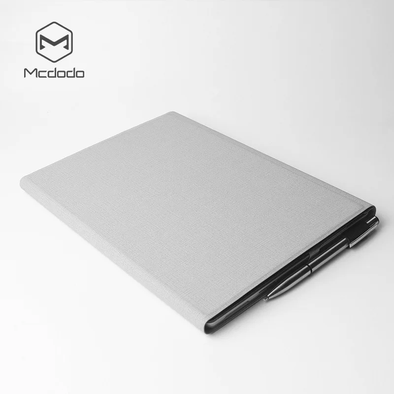Роскошный чехол-книжка из искусственной кожи для microsoft Surface pro 7 /Pro6 с функцией автоматического сна/пробуждения и держателем для ручек - Цвет: Grey