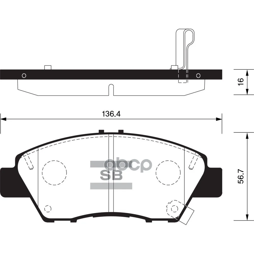 Колодки Тормозные Honda Jazz 09- Передние Sangsin Brake Sp1463 Sangsin brake арт. SP1463