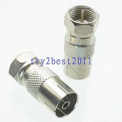 

DHL/EMS pcs Adapter connector F TV plug pin to IEC PAL DVB-T jack pin COAXIAL straight -C1