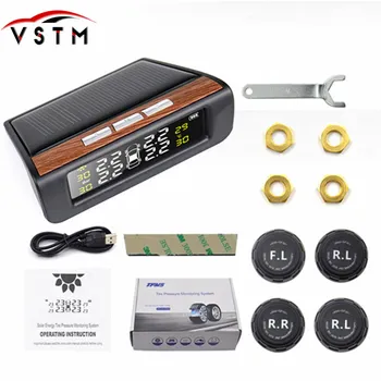 

Smart Car TPMS Tyre Pressure Monitoring System Solar Power charging Digital LCD Display Auto Security Alarm Systems