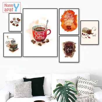

Coffee Cup Wall Art Canvas Painting Nordic Posters And Prints Restanrant Decor Poster Wall Pictures Kitchen Home Decoration