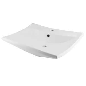 

Elegant Design Home Bathroom Kitchen Decoration Ceramic Wash Basin Rectangular Hand Washbasin 8074 White