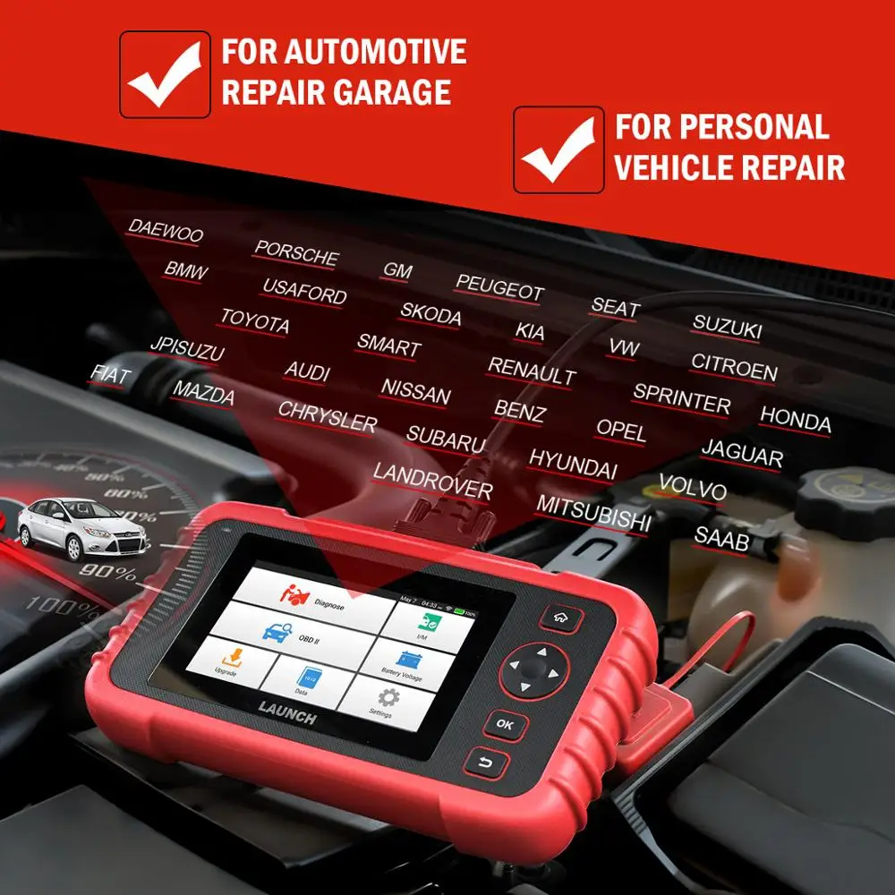 Launch X431 CRP123X диагностический инструмент Автоматический считыватель кодов EOBD OBD2