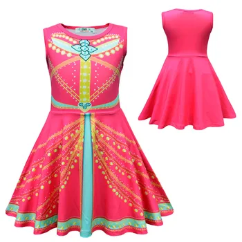 

Aladdin Jasmine Dress Costume Pink Princess Dress Outfit For Kids Girls Cosplay Aladdin Lamp Cosplay Party Halloween Costume