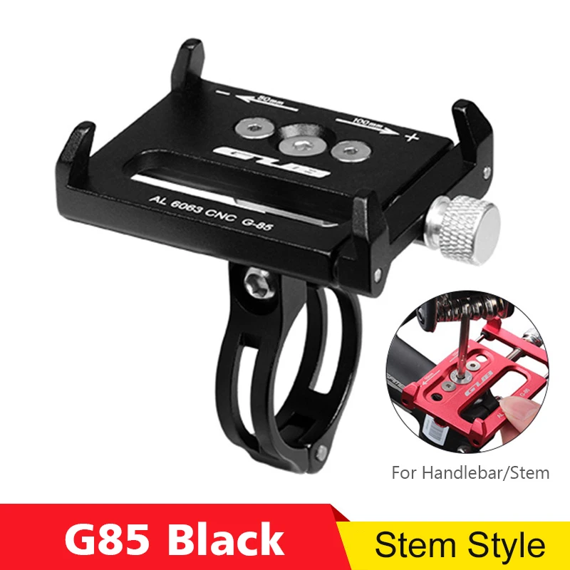 GUB алюминиевый держатель для телефона для велосипеда MTB дорожный велосипед держатель для телефона для мотоцикла USB Поддержка питания руль зажим подставка для 3," до 7,5" - Цвет: G85-Black