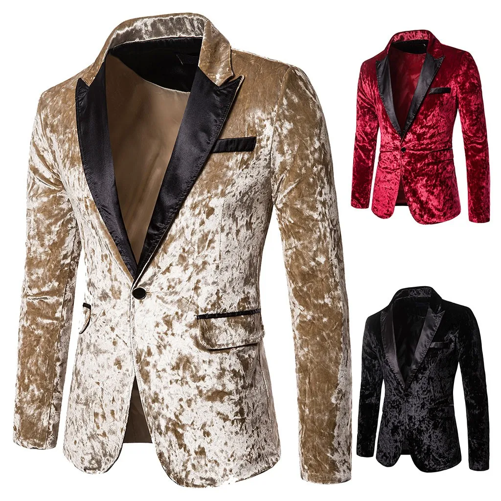 KLV,, пиджак, очаровательный мужской повседневный приталенный костюм на одной пуговице, деловая куртка, одноцветная блузка, Мужская классическая Куртка 9916