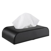 ALLGT полотенце из искусственной кожи коробка для салфеток автомобиля для дома и офиса бумажный держатель Чехол черный блок тип