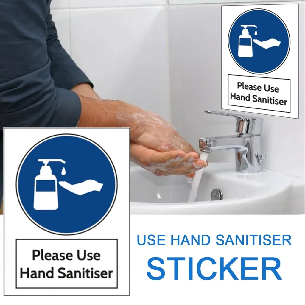 

Please Use Hand Sanitiser Please Sign 200mm x 300mm Notice Sticker Home decor wallpaper stickers