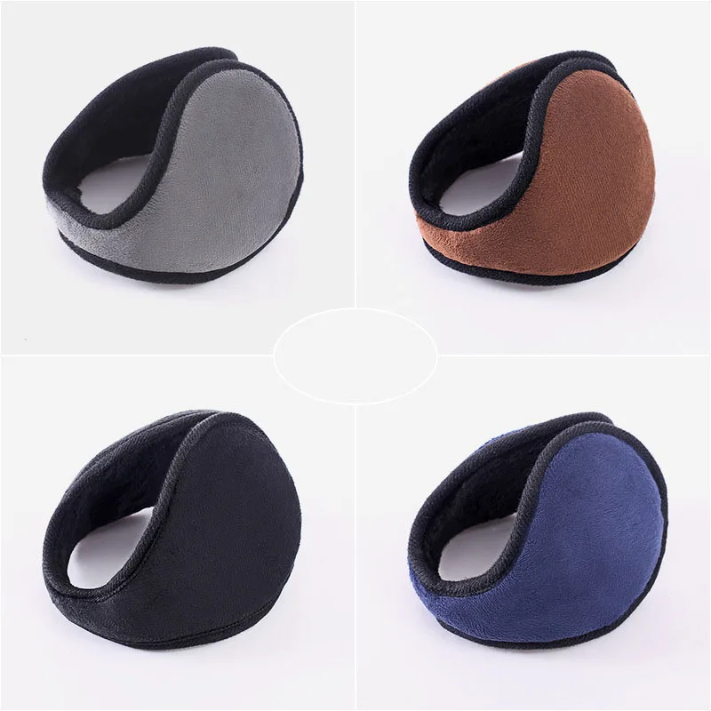 Men Fashion Winter Earmuffs Women Thicken Plush Ear Cover Protector Outdoor Back-wearing Unisex Ear Muffs Soft Warm Cover