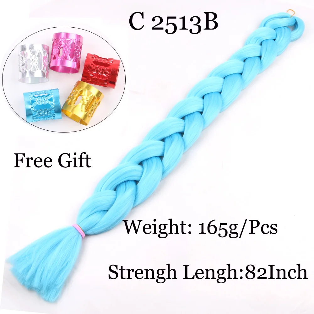 

Braiding Hair 41inch Synthetic Heat Fiber braid 165g/piece pure color crochet Jumbo Braid Hair Extensions Pink Green Blue Orange