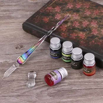 

Crystal Starry Sky Glass Ink Pen Glass Dip Pen For Writing Fountain Pen Set Gift