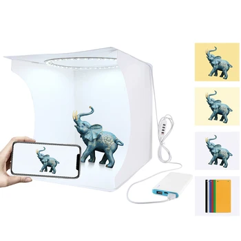

PULUZ Foldable Photo Studios Box Photographing Tent Light Box Mini Portable Folding Photography Lighting Kit with 6 Backdrops