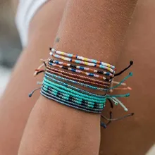 Бисерный браслет для девочек, пляжные летние богемные водонепроницаемые браслеты дружбы для женщин