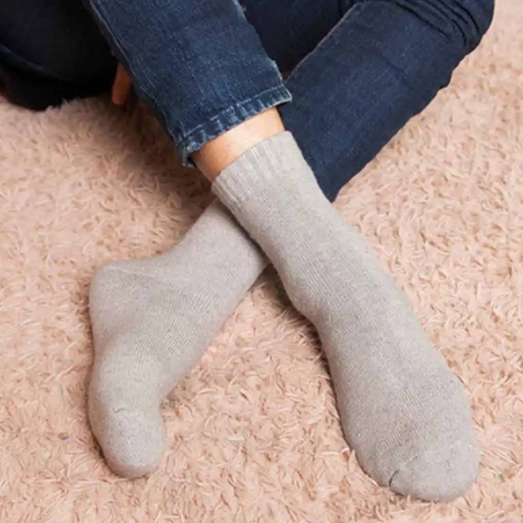 

2023 Winter Men Socks Thick Warm Plush Inner Soft Comfortable Breathable Middle Stocking Reusable Washable Supplies Male