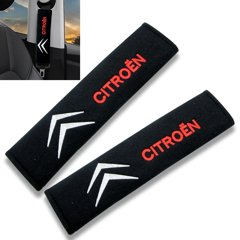 

2pcs Cotton Car Badge Seat Belt Shoulder Protection Cushion for Citroens C1 C2 C3 C4 C5 C6 C8 C4L DS3 DS5 Car Accessories
