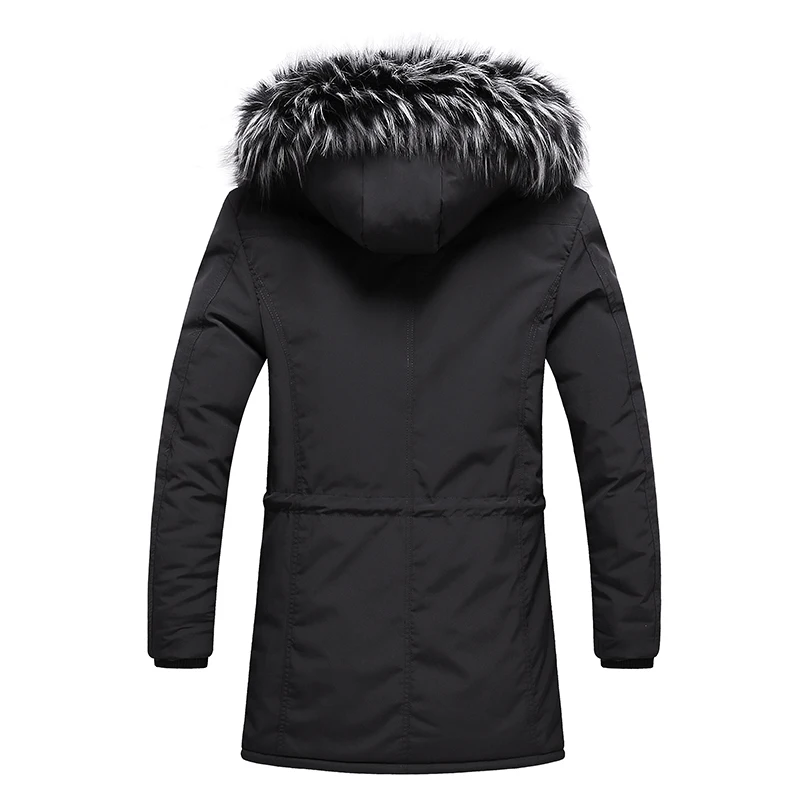  2019 Winter Jacket Men Long Fur Collar Hooded Parka for Men Thick Warm Army Military Tactical Windp
