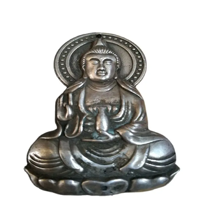 

China Tibet Silver Amulet Pendant Guanyin