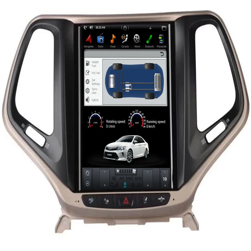 Best 10.4" Tesla Type Android 9.0 6.0 7.1 Fit JEEP Cherokee 2014 2015 2016 2017 2018 2019 Car DVD Player Navigation GPS Radio 3