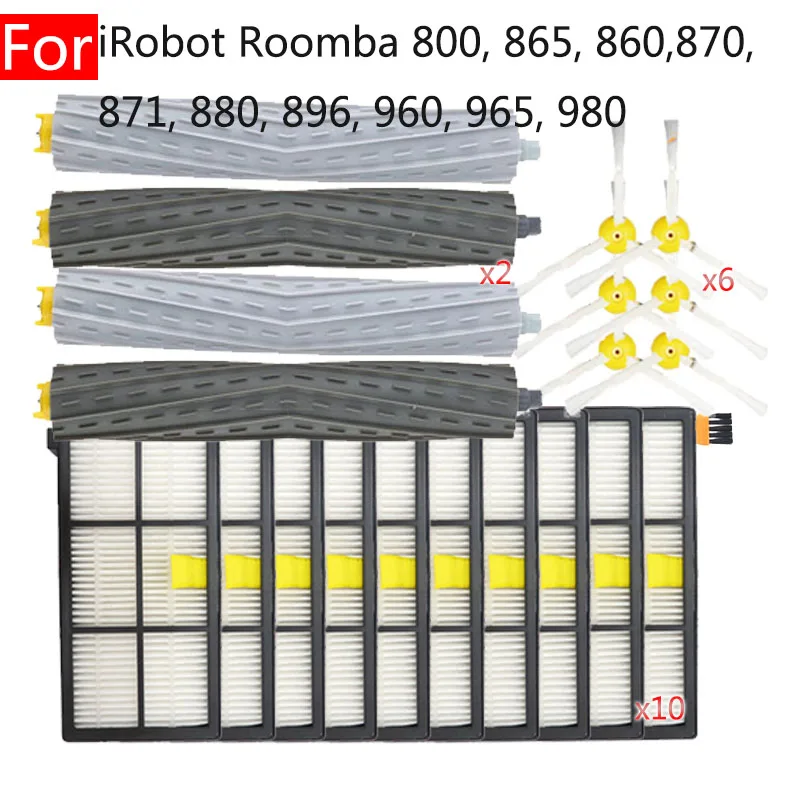 Для IROBOT Roomba 800 865 860 870 871 880 896 960 965 980 аксессуары для дома основная боковая щетка Hepa