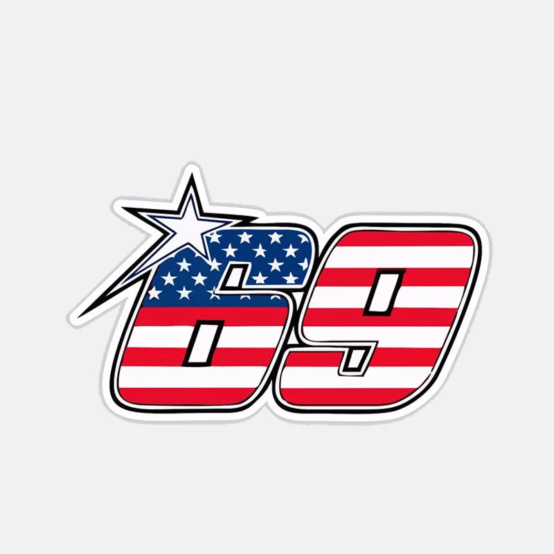 

Hot Personality Car Sticker American 69 Number Vinyl Motorcycle Sticker Cover Scratches Waterproof PVC 6.9cm X 14.3cm