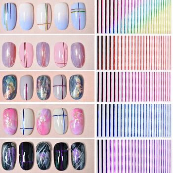 

MAD DOLL 1 Sheet 3D Nail Stickers Colorful Transfer Stickers Line Mixed Patterns Nail Art Decoration Nail Art DIY Accessories