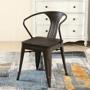 

Loft industrial dining chair wrought iron color chair metal chair coffee shop restaurant metal retro armchair