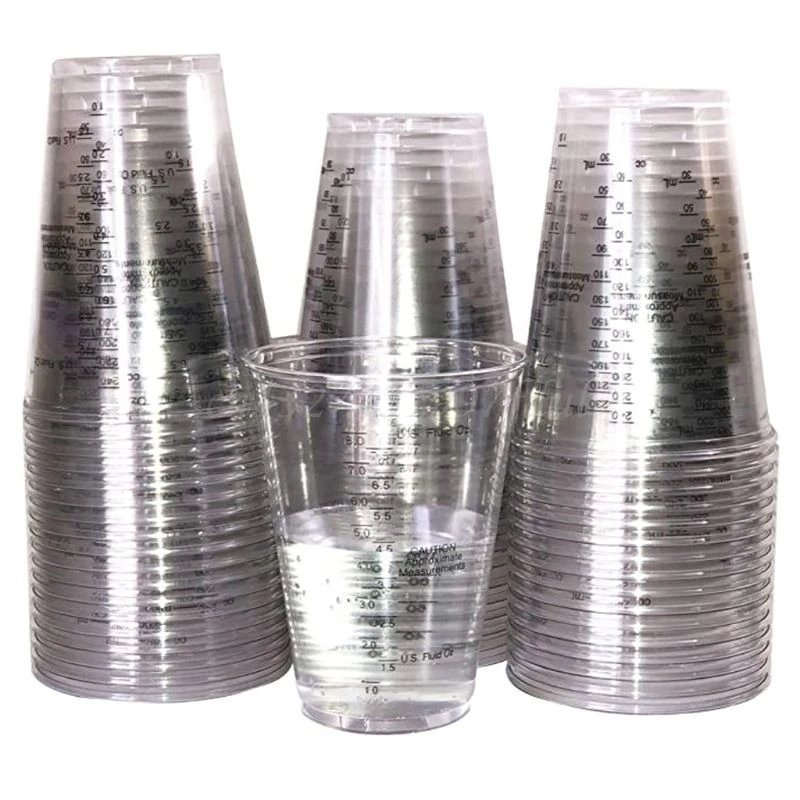 Disposable Measuring Cups for Resin 8oz Clear Plastic Measuring Cup for Epoxy Resin Art