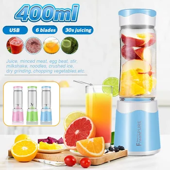 

Warmtoo Multi-function 6 Blades 400mL USB Electric Fruit Juicer Smoothie Maker Blender Juice Bottle Cup Machine Rechargable