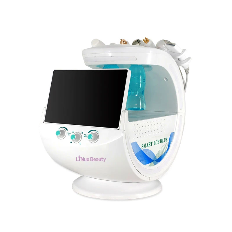 Newest Hydro Dermabrasion 7 in 1 Smart Ice Blue Skin Management System Multifunction Face Beauty Machine Deep Cleaning 11 cup water pitcher filtration system white blue ppt110wa distiller hydrogen water generator water purifier for drinking poly