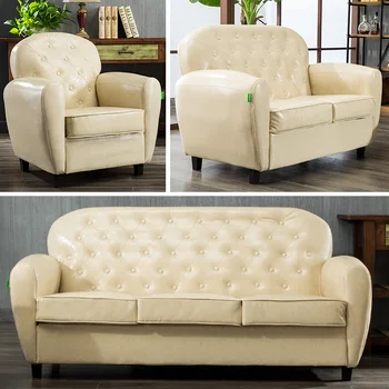 

Cream white color classic living room guest room luxury leather sofa