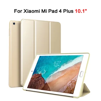 

For Xiaomi Mi Pad 4 Plus Case 10.1'' Leather Smart Stand Cover Hard Back For Mi Tablet 4 Plus With Auto Sleep/Wake Up Shockproof