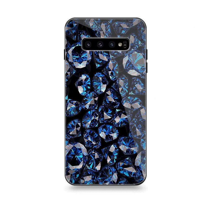 G12 Чехол для телефона Стекло для samsung A70 A50 A30 A40 A20 A60 A10 S7 край S8 S9 S10 Plus Note 8 9 чехол в виде красивого бриллианта розовым алмазом - Цвет: G12