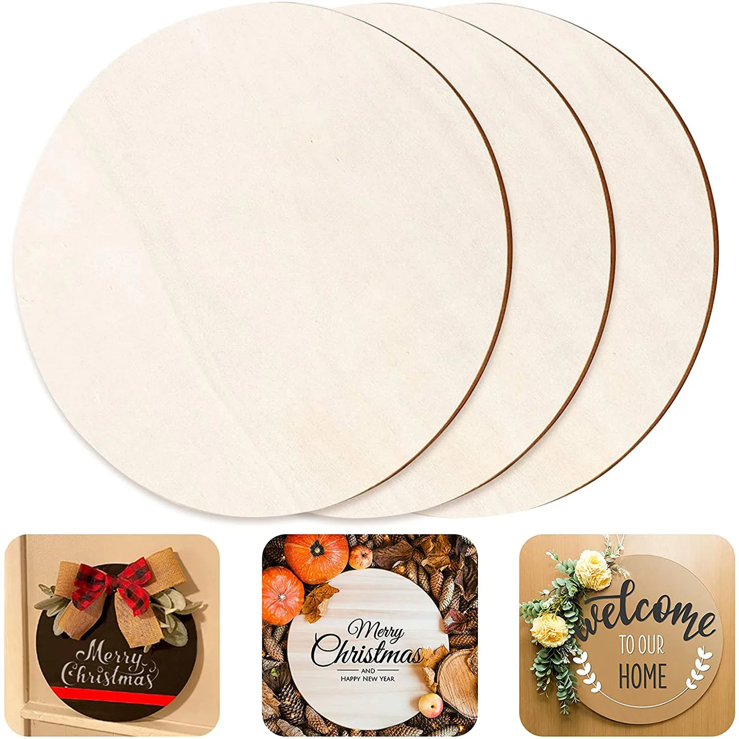 

100 pcs 2 Inch Wood Circles for Crafts Unfinished Round Wood Slices for Pyrography Door Hanger Painting and Wedding Decorations